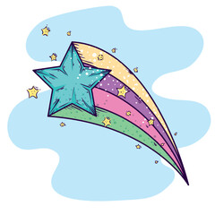 Sticker - cute shooting star magic design