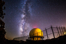 Milky Way And Radar Dome Atop Mount Laguna.