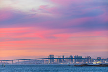 Pastel Sunset Over The San Diego, California Skyline