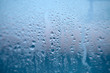 © Aleksandr - Drops of condensed steam, water drops. Close up detail of moisture condensation problems. Hot water vapor condensed on the cold window glass