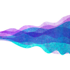 Wall Mural - Watercolor transparent wave purple lavender colored background. Watercolour hand painted waves illustration