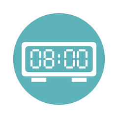 Canvas Print - digital alarm clock isolated icon