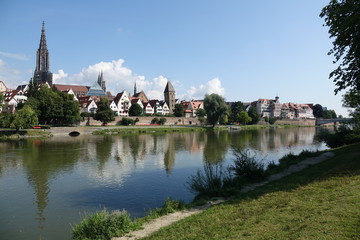 Wall Mural - Donau in Ulm mit Münster und Metzgerturm