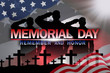 Memorial Day on the background of the American flag