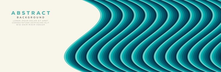 Wall Mural - abstract background with blue wavy sea color shape