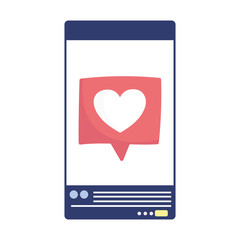 Poster - social media smartphone speech bubble love romantic