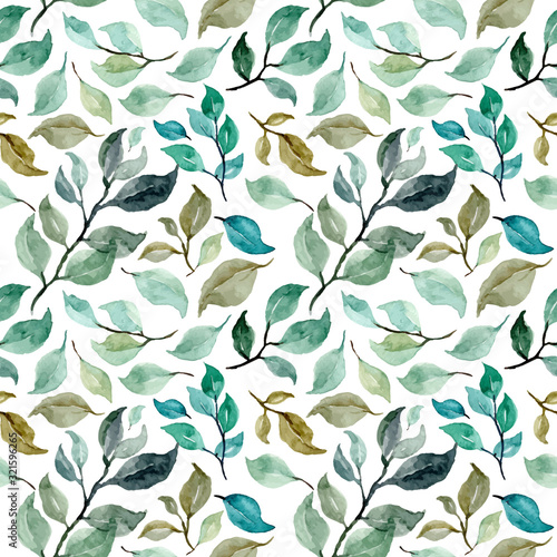 Obraz w ramie watercolor leaves seamless pattern