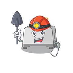 Sticker - Cool clever Miner bread toaster cartoon character design