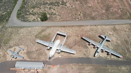 Sticker - Old airplanes aerial view