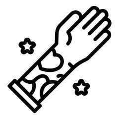 Sticker - Tattoo hand icon. Outline tattoo hand vector icon for web design isolated on white background
