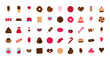 sweet confectionery snack food candy icons collection