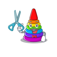 Poster - Cartoon character of Sporty Barber toy pyramid design style