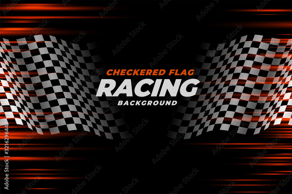 Vetor checkered racing flag speed background design do Stock | Adobe Stock