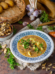 Wall Mural - Potato mushrooms soup