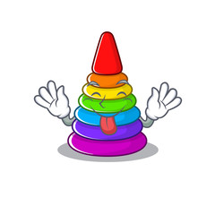 Sticker - Funny toy pyramid mascot design with Tongue out