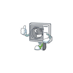 Poster - A mascot icon of split air conditioner making Thumbs up gesture