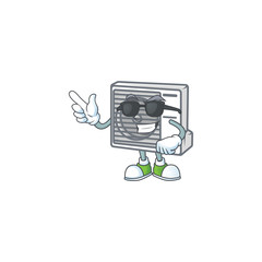 Canvas Print - Super cool split air conditioner mascot character wearing black glasses