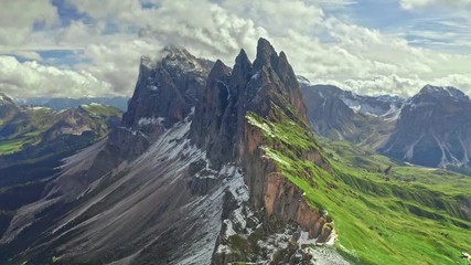 Wall Mural - seceda in south tyrol, dolomites, view from above