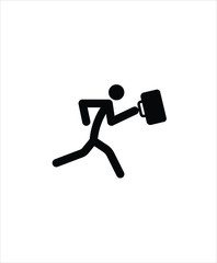 Poster - running man with suitcase flat icon,vector best flat icon.