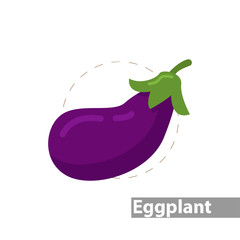 Wall Mural - eggplant color icon. isolated vector illustration