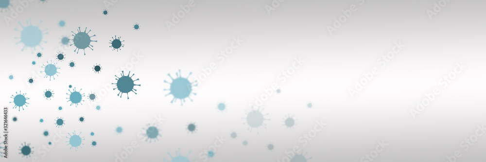 Coronavirus abstract background. Medical Genetics Bacteriological Microorganism. There are more images of this kind in my portfolio. - obrazy, fototapety, plakaty 