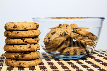 chocolate chip cookies on a bowl