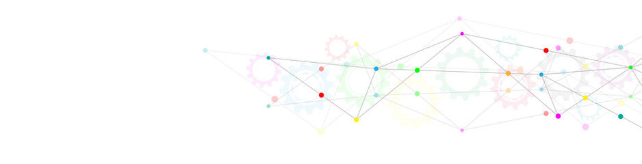 website header or banner design with abstract geometric background and connecting dots and lines. gl