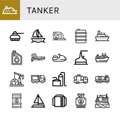 Canvas Print - tanker simple icons set