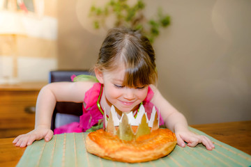 pretty little girl celebrating the epiphany