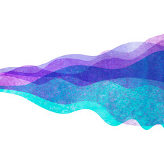 Wall Mural - Watercolor transparent wave purple lavender colored background. Watercolour hand painted waves illustration