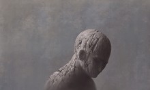 Sad And Depressed Broken Human Sculpture Surreal Painting