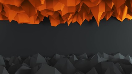 Wall Mural - Abstract Low Poly Dark And Orange Background