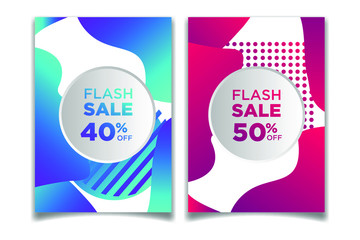 Fototapete - Modern abstract Sale Banners Design. Discount Banner Promotion Template. Dynamic modern fluid mobile for sale banners. Sale banner template design, Super sale special offer.