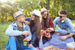 © Studio Romantic - Happy friends on a picnic in the park.