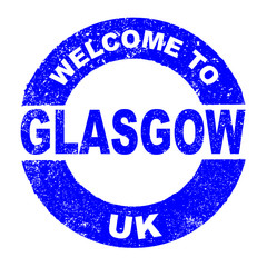 Wall Mural - Rubber Ink Stamp Welcome To Glasgow UK