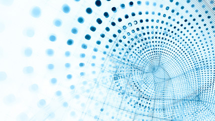 Wall Mural - abstract blue and white background element. fractal graphics 3d illustration. wide format compositio