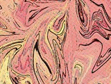 Fototapeta Młodzieżowe - Abstract swirl background. Liquid paint texture in expressionism style. Comic dots effect. Retro comics cartoon design. 