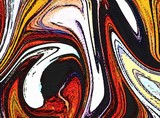 Fototapeta  - Abstract swirl background. Liquid paint texture in expressionism style. Comic dots effect. Retro comics cartoon design. 