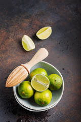 Fresh green limes