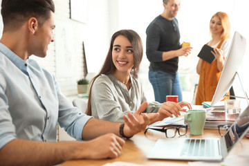 Poster - Team of professional designers working in office