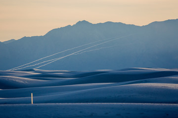 Wall Mural - Missiles being launched during a test in White Sands National Park near Alamogordo, New Mexico at sunset.