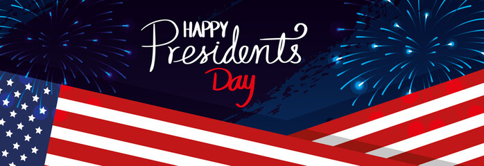 Poster - happy presidents day with flag usa