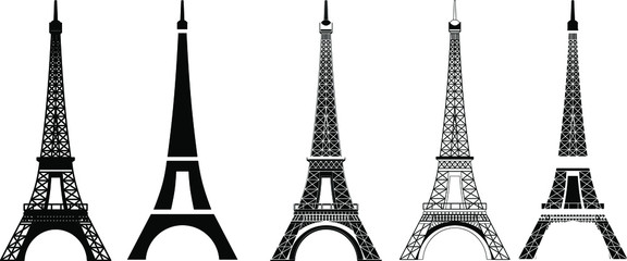 silhouette and isolate eiffel tower at paris of france.