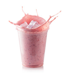 Poster - strawberry milkshake in glass