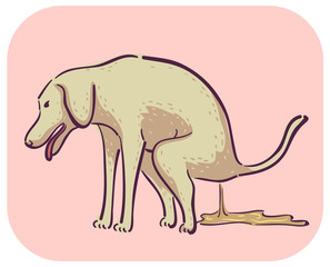 Wall Mural - Dog Symptom Diarrhea Illustration