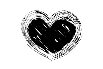 Poster - heart on white background