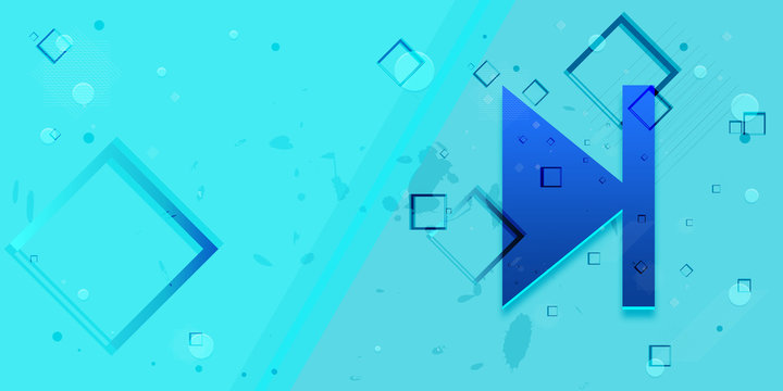 next track icon flat abstract design cyan blue banner illustration