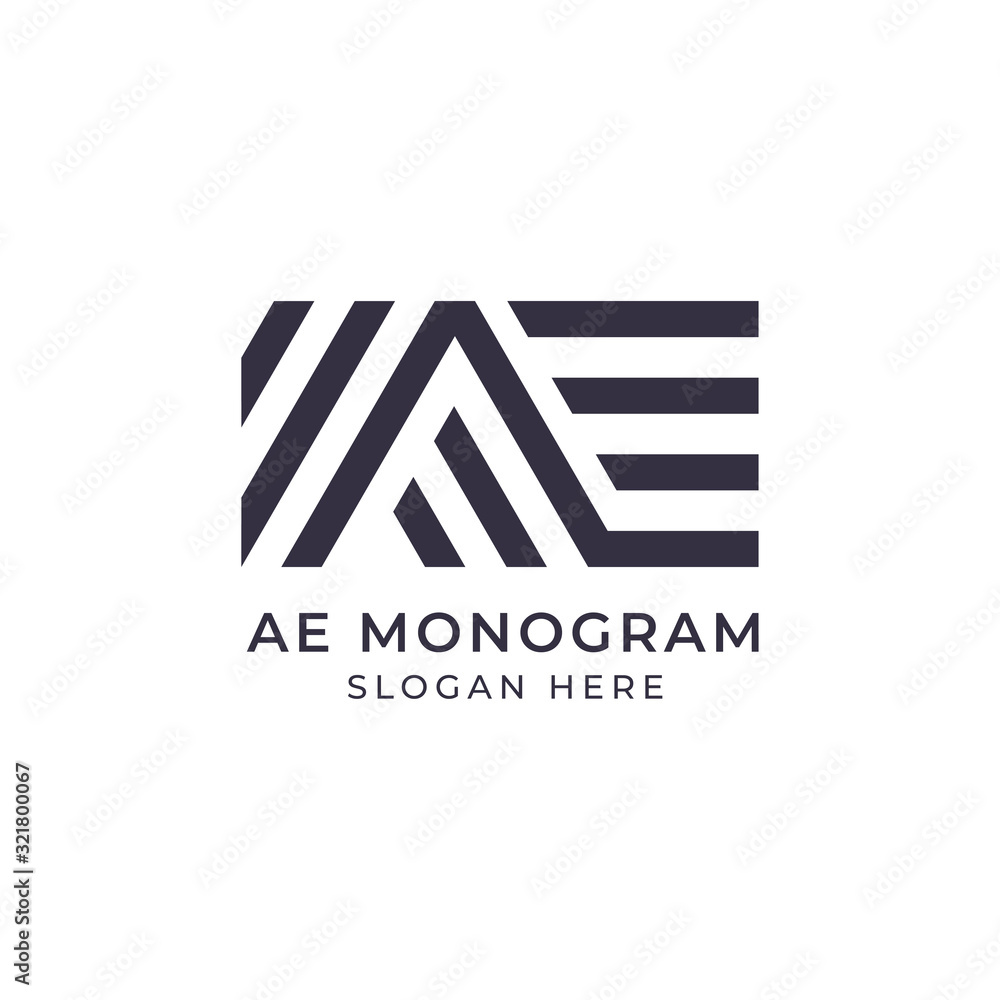 Letter A and E Monogram logo design Stock Vector | Adobe Stock