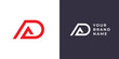 Letter A and D monogram logo design