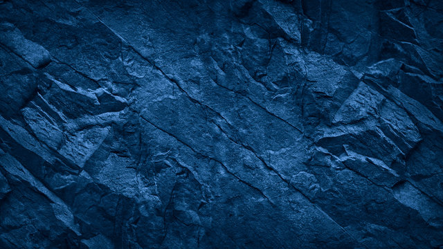 Wall Mural -  - Blue stone background. Toned rock texture. Close-up. Dark blue grunge background with copy space for your design.